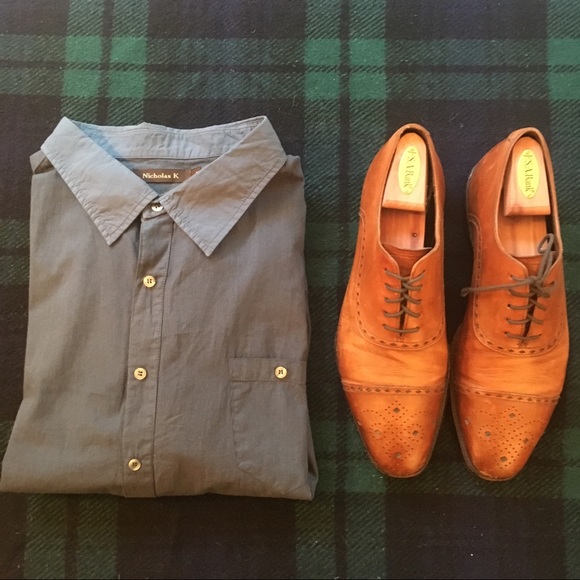 Men's Nicolas K button down w/ convertible collar - Picture 2 of 5